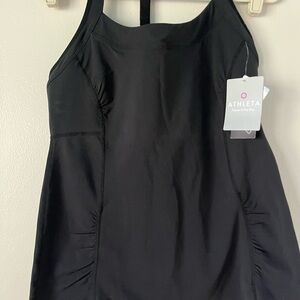 Athleta Black Tank Dress with Subtle Ruching
